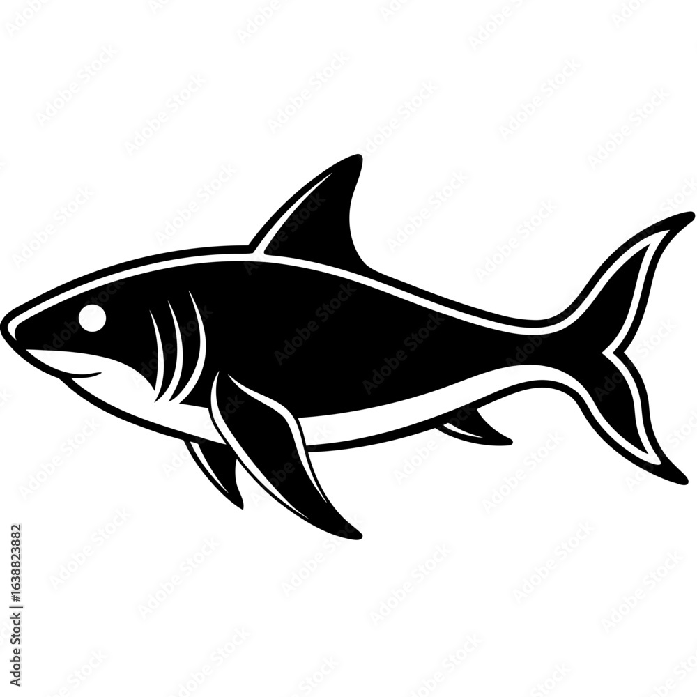 Minimalist Shark Logo Bold Black Vector Icon for Branding and Mascots Minimalist Shark Logo Bold Black Vector Icon for Branding and Mascots