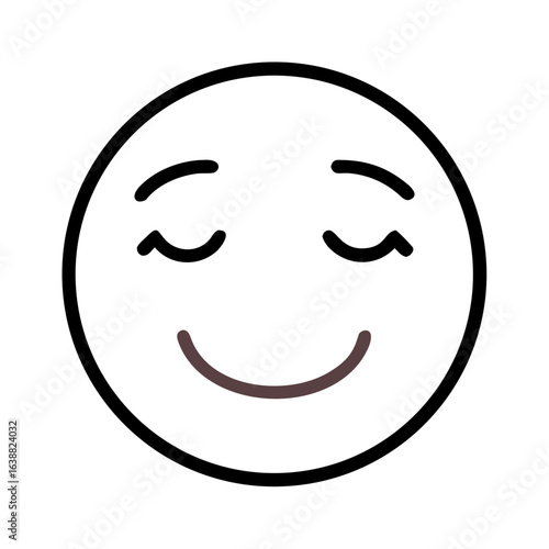 Emoticon with a pleasing expression


