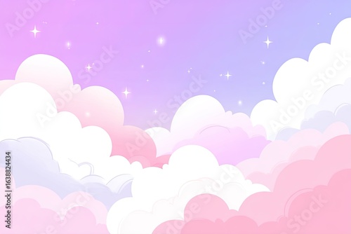 Pastel cloudscape with soft light, dreamy sky