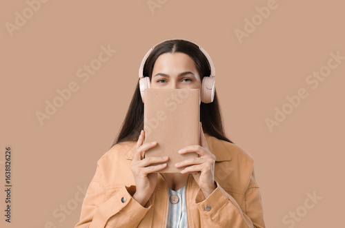 Beautiful young woman in he...