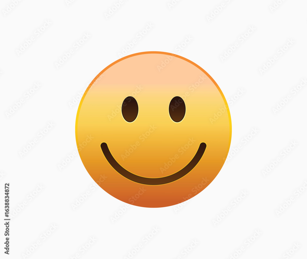 Fototapeta premium Smile vector face illustration. Yellow vector smilling face emoji character vector 
