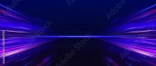 Blue Neon Glowing Stripes,dots,lines,curves, abstract Motion Background