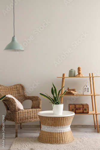 Cozy wicker furniture inter...