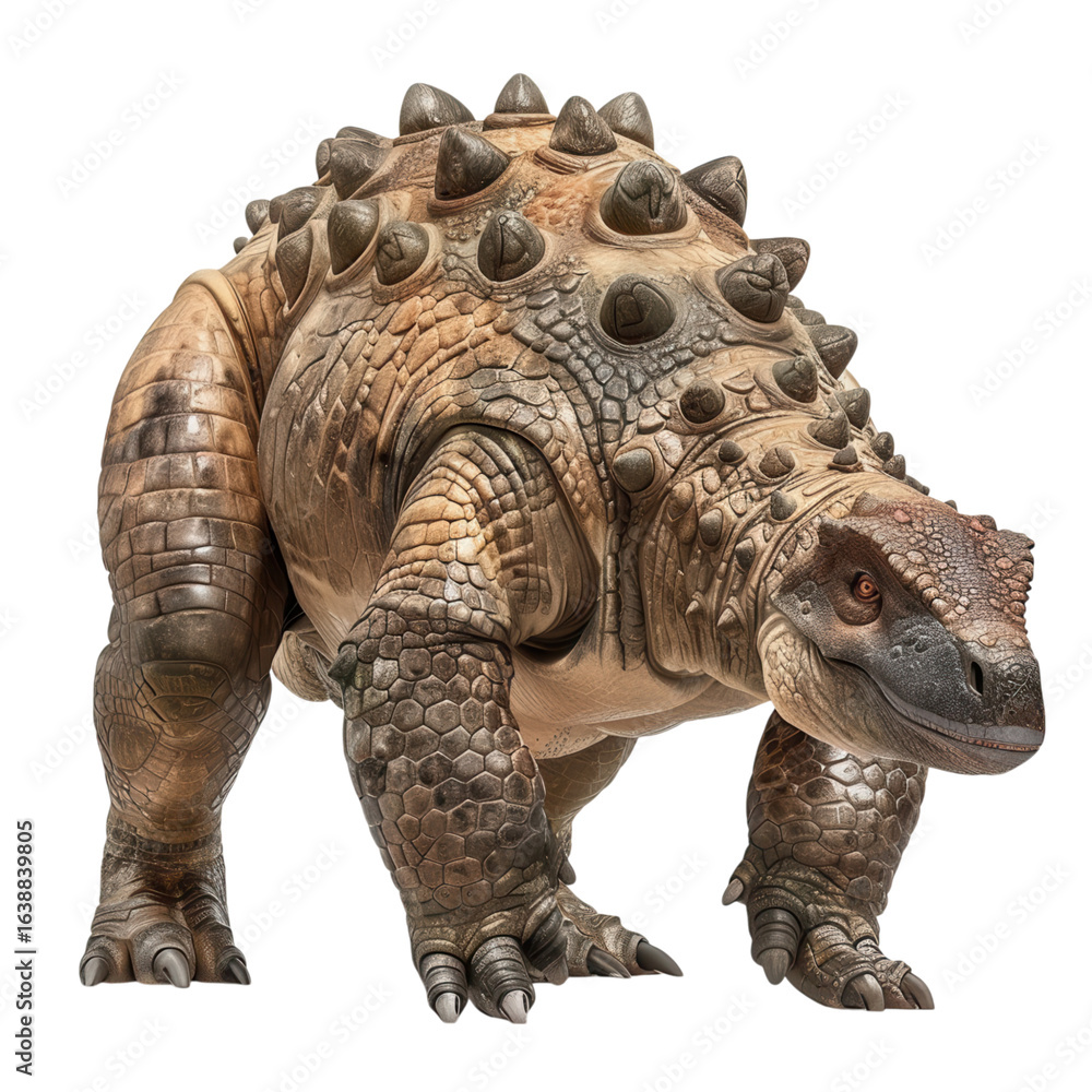 Fototapeta premium Realistic Dinosaur Illustration of Spiked Armored Creature