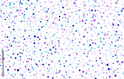 Abstract background of scattered colorful circles.  A vibrant,  pastel-toned  pattern of  dots.  Various sizes.  Mostly  light and bright