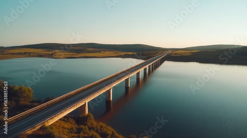 Wallpaper Mural Serene Aerial View of a Long Bridge over Calm Blue Waters Torontodigital.ca