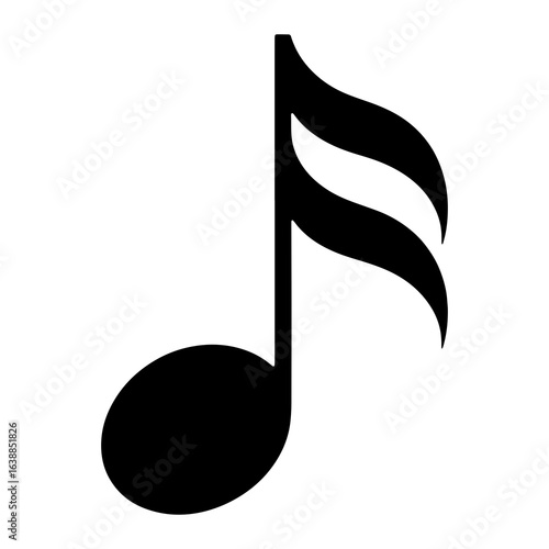 Black musical eighth note with flags musical note white