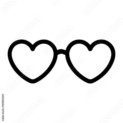 Black outline heart shaped glasses eyewear accessory