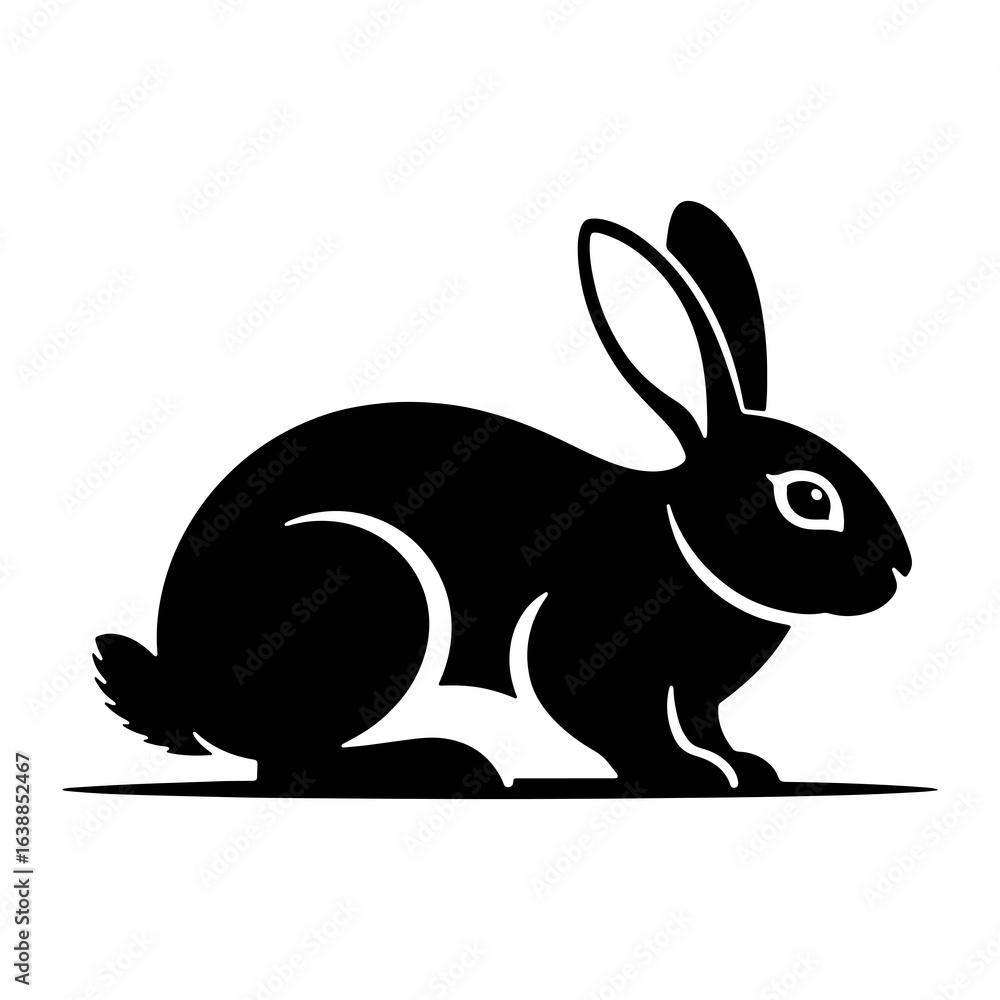 Obraz premium Black rabbit silhouette bunny animal