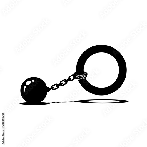 Symbolic representation of restriction and constraint visualized with a ball and chain
