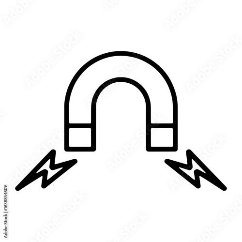 Horseshoe magnet with energy sparks magnetic field