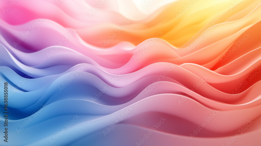 Obraz premium 流れるようなパステルカラーの波