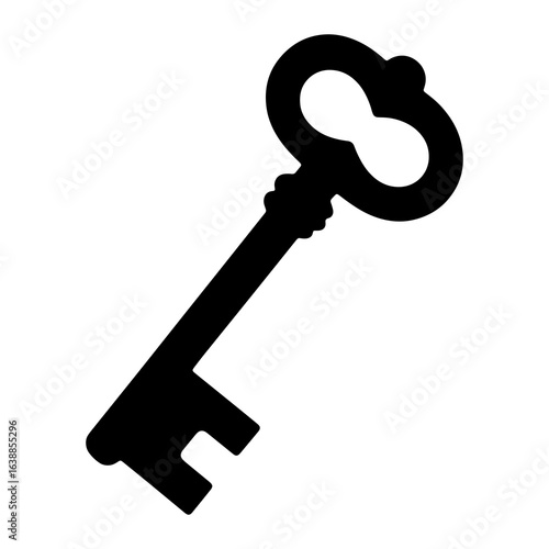 Ornate black skeleton key antique key black key