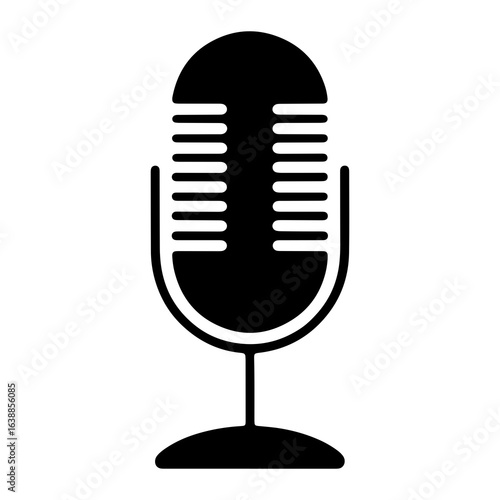 Vintage microphone icon retro audio