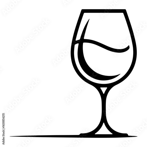 Wine glass with liquid beverage drink