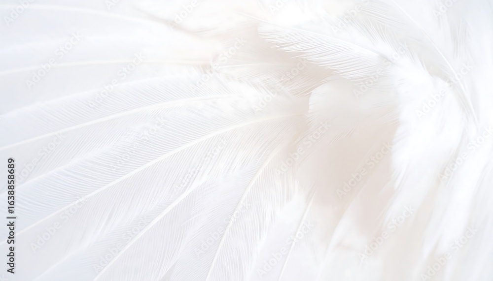 Obraz premium Soft, close-up of white feathers, delicate texture