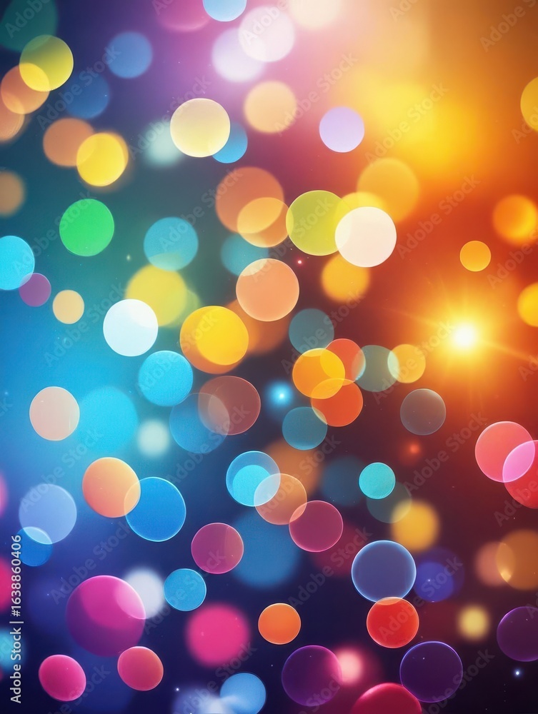 Fototapeta premium Colorful circles of light abstract bokeh background
