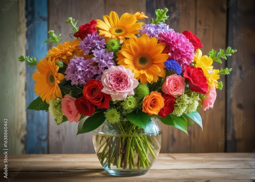 custom made wallpaper toronto digitalVibrant floral arrangement in a vase