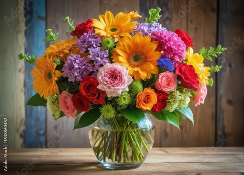 Wallpaper Mural Vibrant floral arrangement in a vase Torontodigital.ca