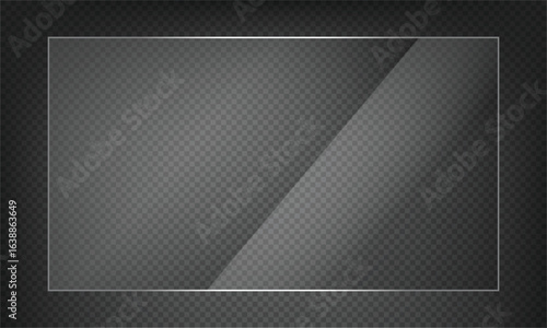 16:9 vector image of a mirror reflection, suitable for application on glass, plastic, or acrylic window surfaces. Offers a glossy, luminous appearance with bright highlights and transparency. 