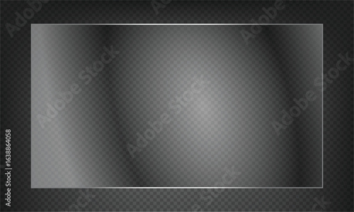 16:9 vector image of a mirror reflection, suitable for application on glass, plastic, or acrylic window surfaces. Offers a glossy, luminous appearance with bright highlights and transparency. 