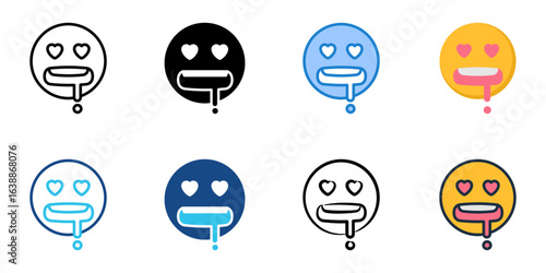 Flirty icon set multiple style collection 
