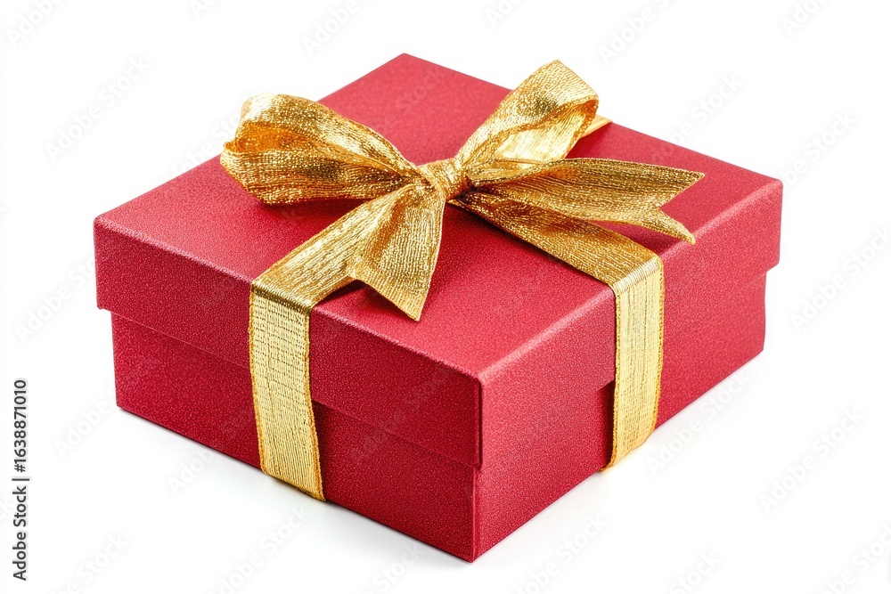 Obraz premium Red gift box with gold ribbon (4)