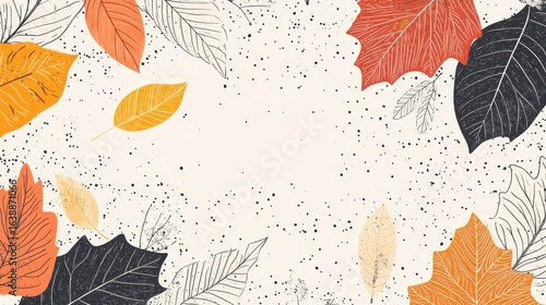 Autumn Leaf Background with Warm Colors and Abstract Elements