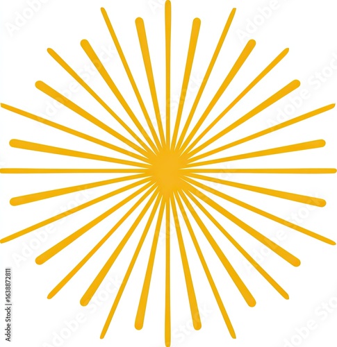 Bright yellow sunburst radiating outward