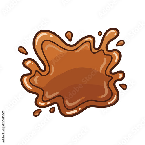Cartoon style chocolate sauce splatter – stock vector flat illustration