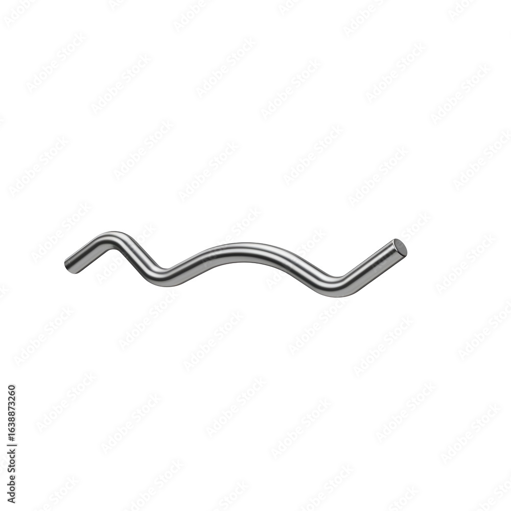 Fototapeta premium Abstract Metallic Wave Shape Isolated On Transparent Background