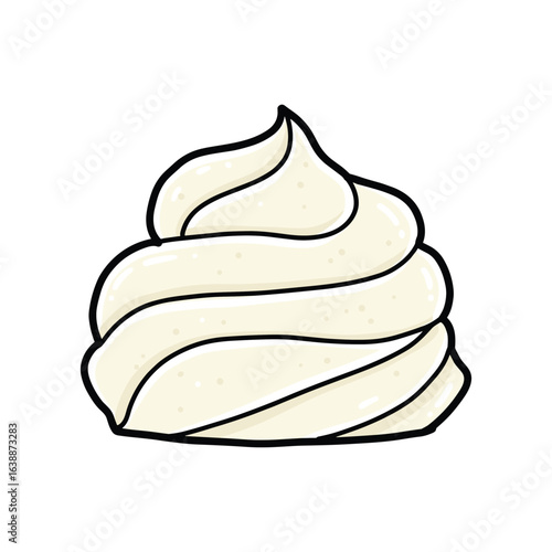 Creamy dollop of whipped frosting – stock vector flat illustration