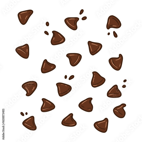 Chocolate chips pattern – stock vector flat illustration