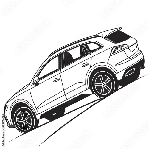 SUV Illustration: Modern Vehicle Profile for Stock Use.


