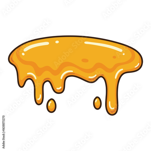 Sticky honey drips in cartoon style – stock vector flat illustration