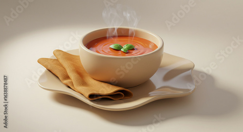 Delicious tomato soup recipe bowl with basil healthy eating food photography ideas