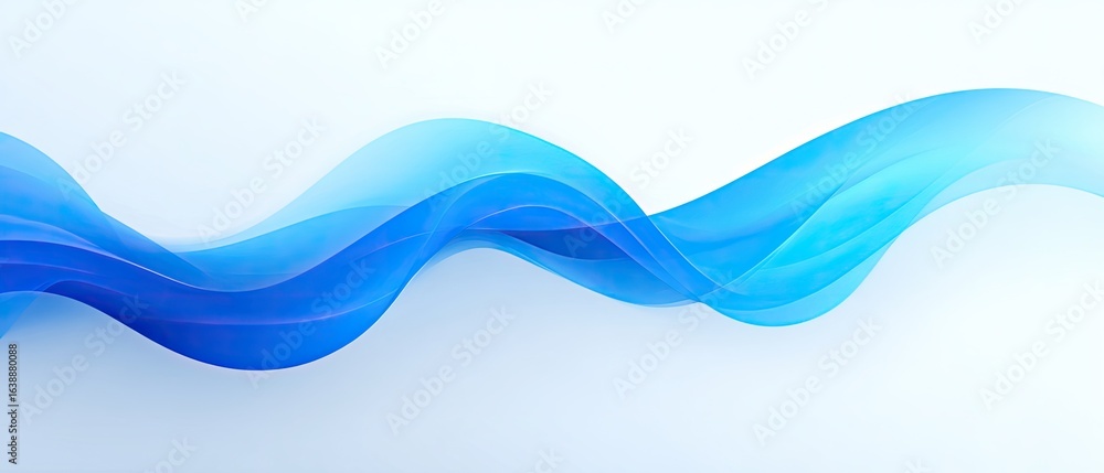 Fototapeta premium Abstract flowing blue waves on a white background