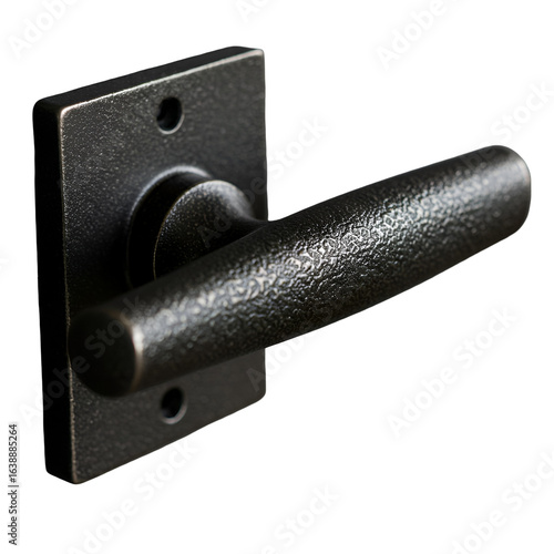 Isolated Photo of a Bronze Door Handle on a Black Background