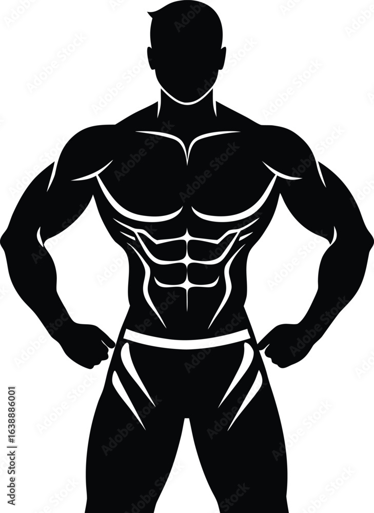 Naklejka premium fitness man in gym clothes on white background.eps