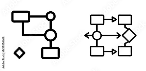 Workflow Diagram and Process Management Icon