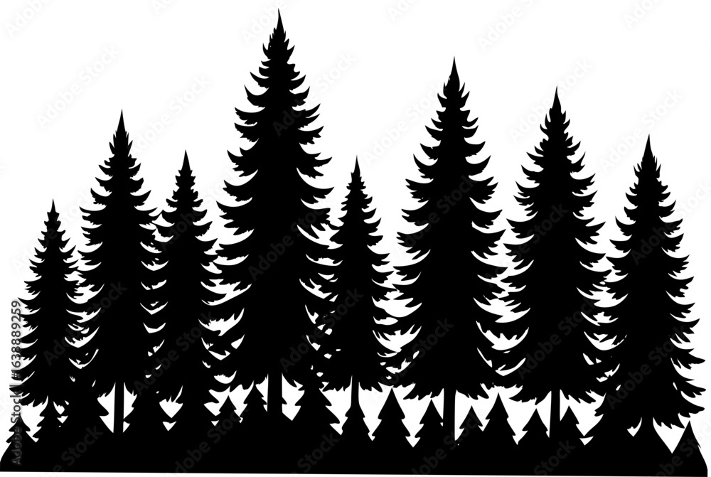 Naklejka premium Vector silhouettes of trees