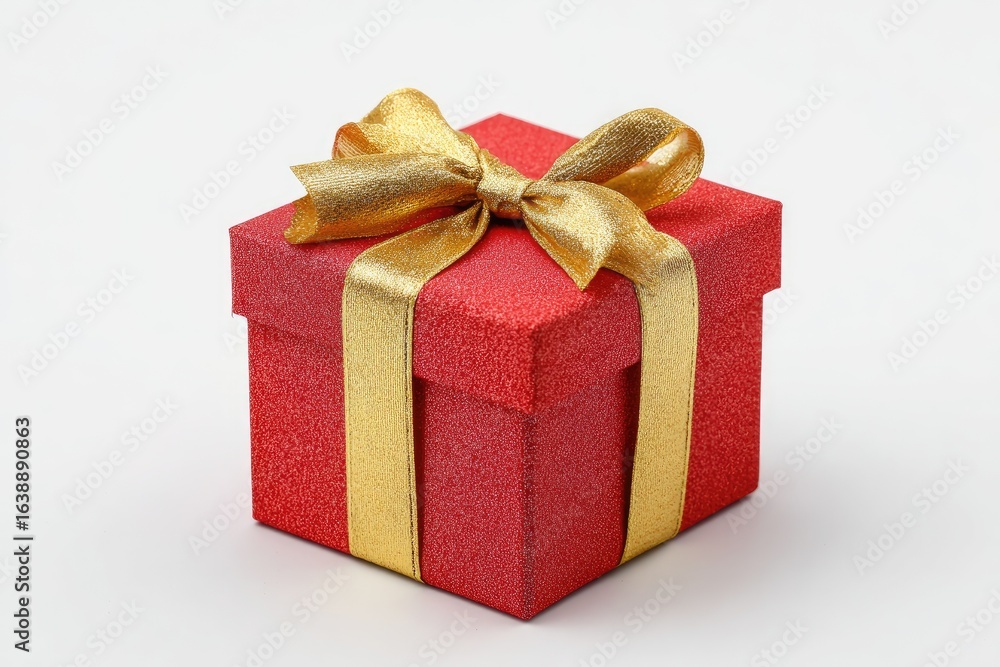 Obraz premium Red gift box with gold ribbon (6)