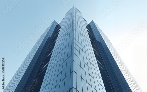 3d rendering of modern architecture, Skyscraper corporate office building with glass window. High quality