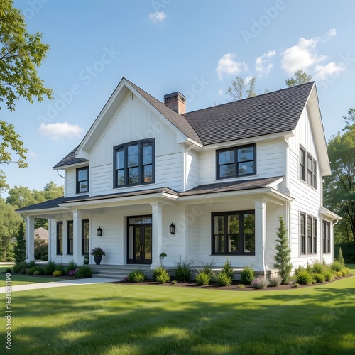 Exterior Design Visualization of Farmhouse Retreat