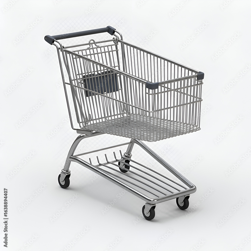 Photo of Shopping Cart Isolated Against White Background Photo of Shopping Cart Isolated Against White Background