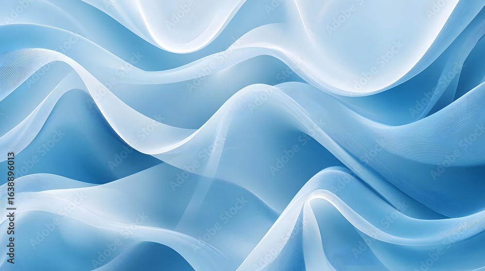 Obraz premium Abstract Blue Wave Background Soft Flowing Fabric Texture