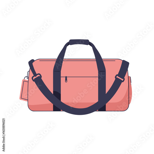 Durable pink duffel bag with dark straps for travel or gym use  