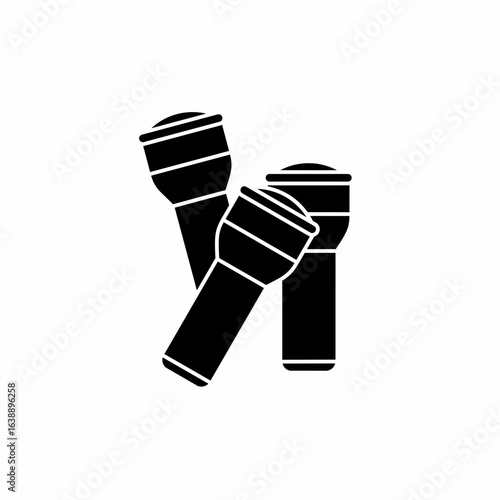 Black flashlight. Flashlight icon symbol. Flashlight vector, isolated on white background. Vector icon.