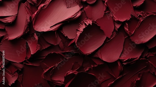 Luxurious burgundy lipstick swatches background exhibiting creamy texture and rich pigmentation