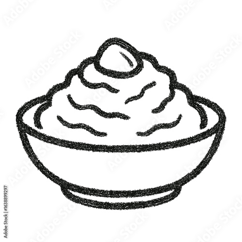 Mashed potatoes in a bowl with creamy texture and shape  